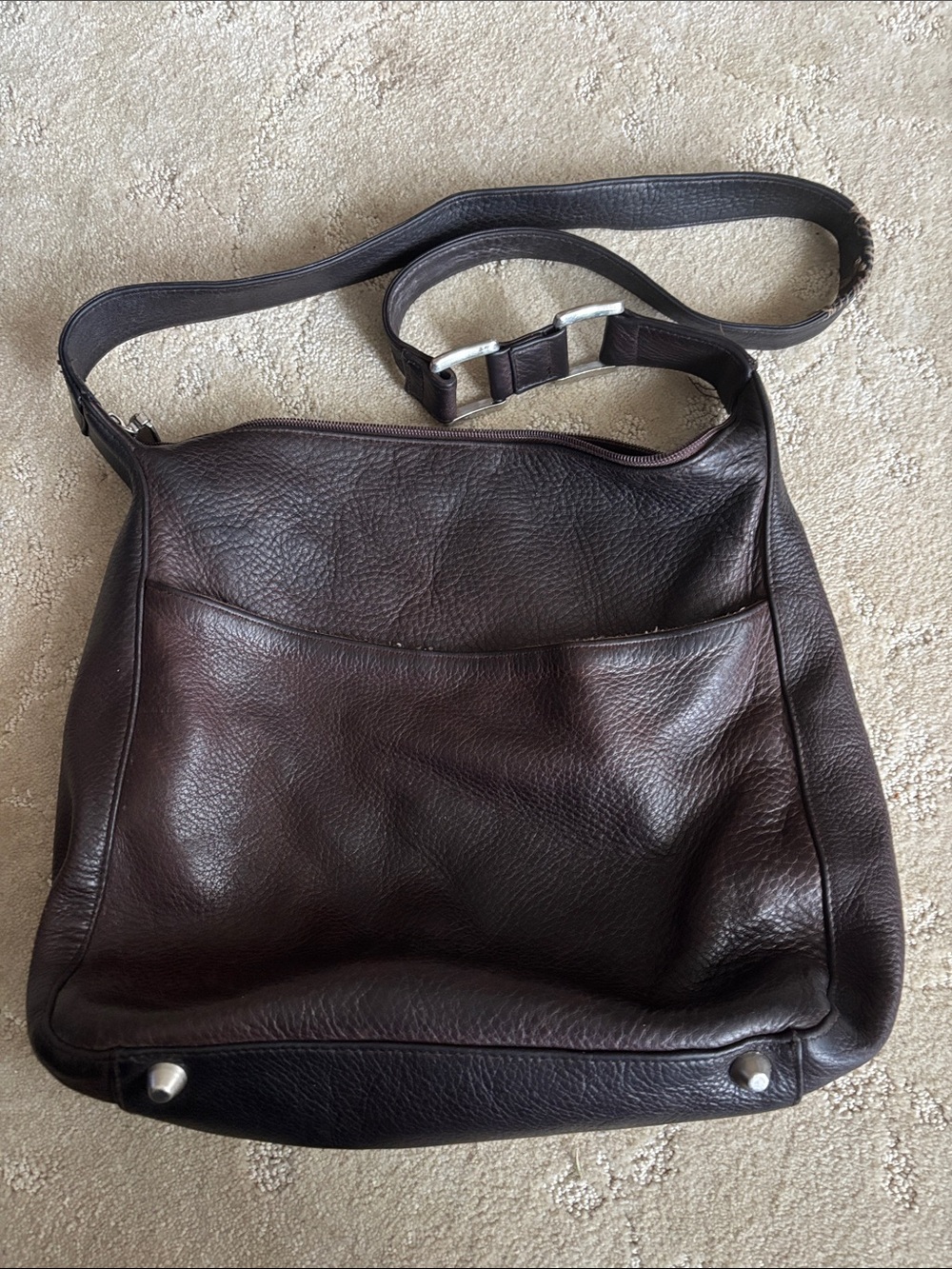 ✨ VINTAGE St. John’s Bay Brown Pebbled Leather Hobo Shoulder Bag - VGUC